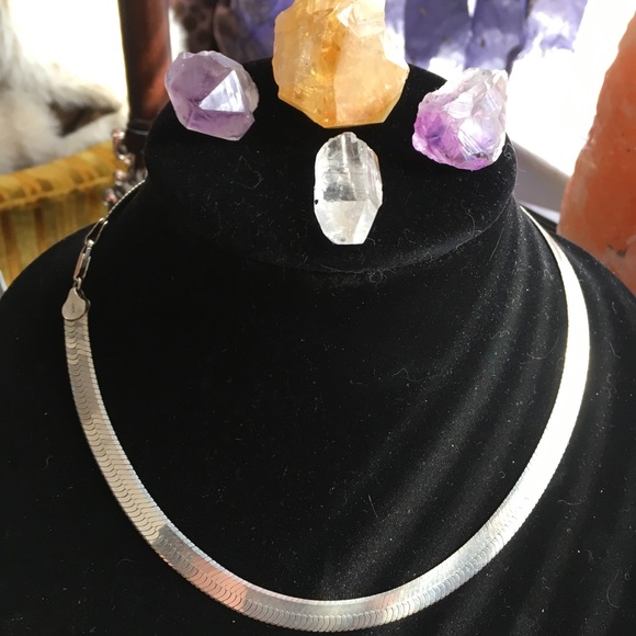 Sterling silver 925 herringbone necklace - Picture 1 of 3